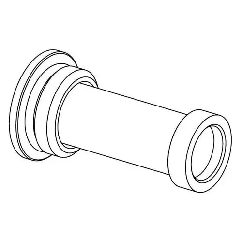 Polymerrohr mit Dichtungen an beiden Enden. Teil eines Schmutzfängersystems von Uponor, geeignet für Rohrverbindungen in Entwässerungssystemen.